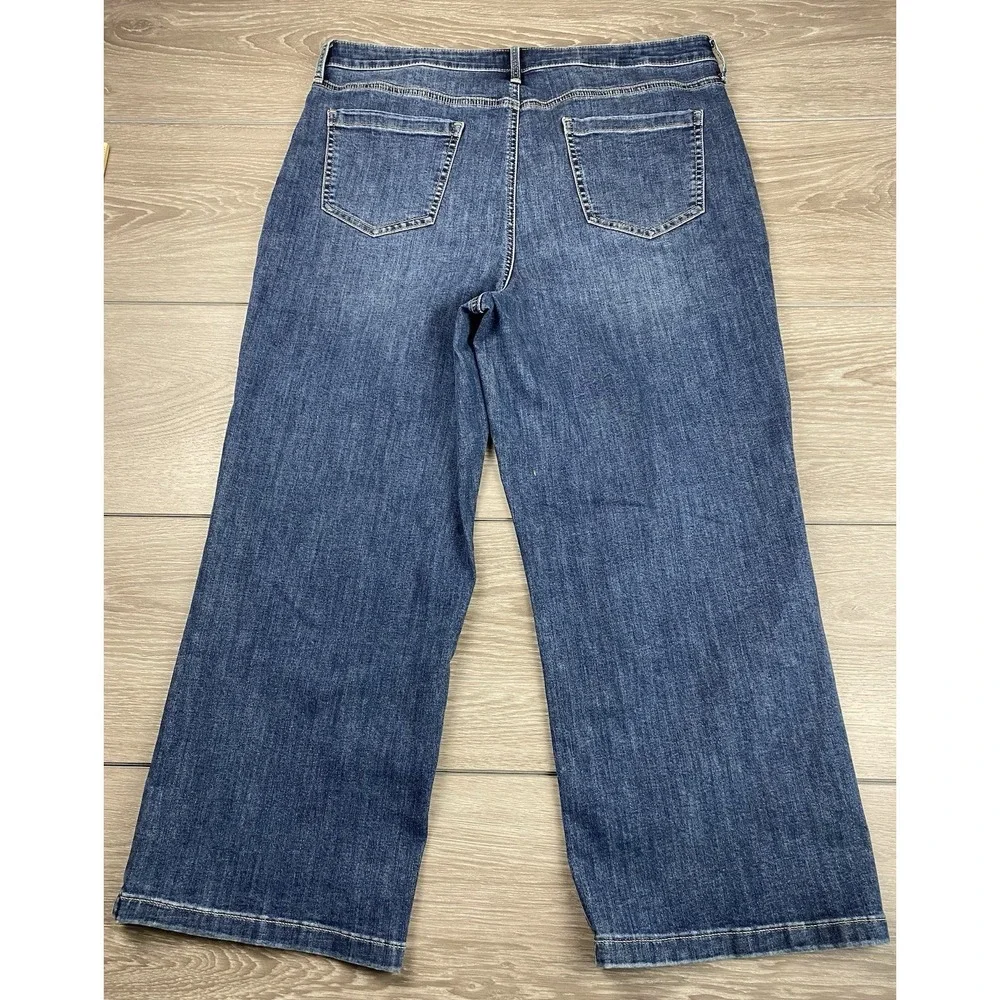 NYDJ Women's Wide Leg Cool Embrace High Rise Denim Jeans Blue Size 14 - Picture 5 of 10